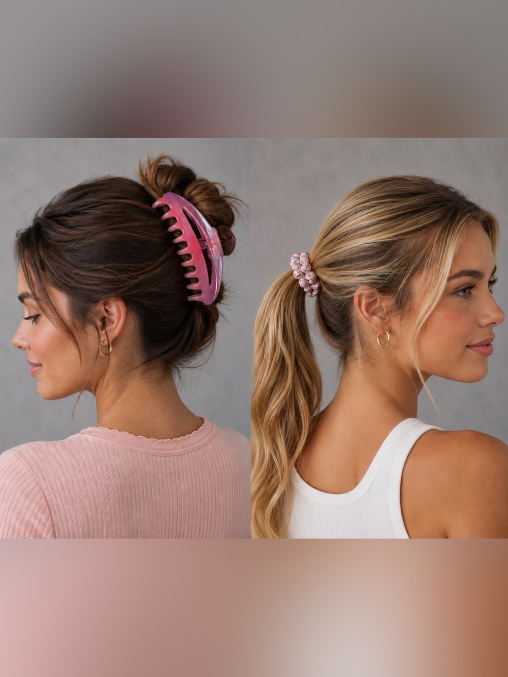 Sophi- NWT Pink Hair Clip and Spiral Hair Ties Set